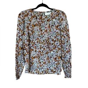 LOFT Floral Long Sleeve Fall Style‎ Blouse Size XS NWT